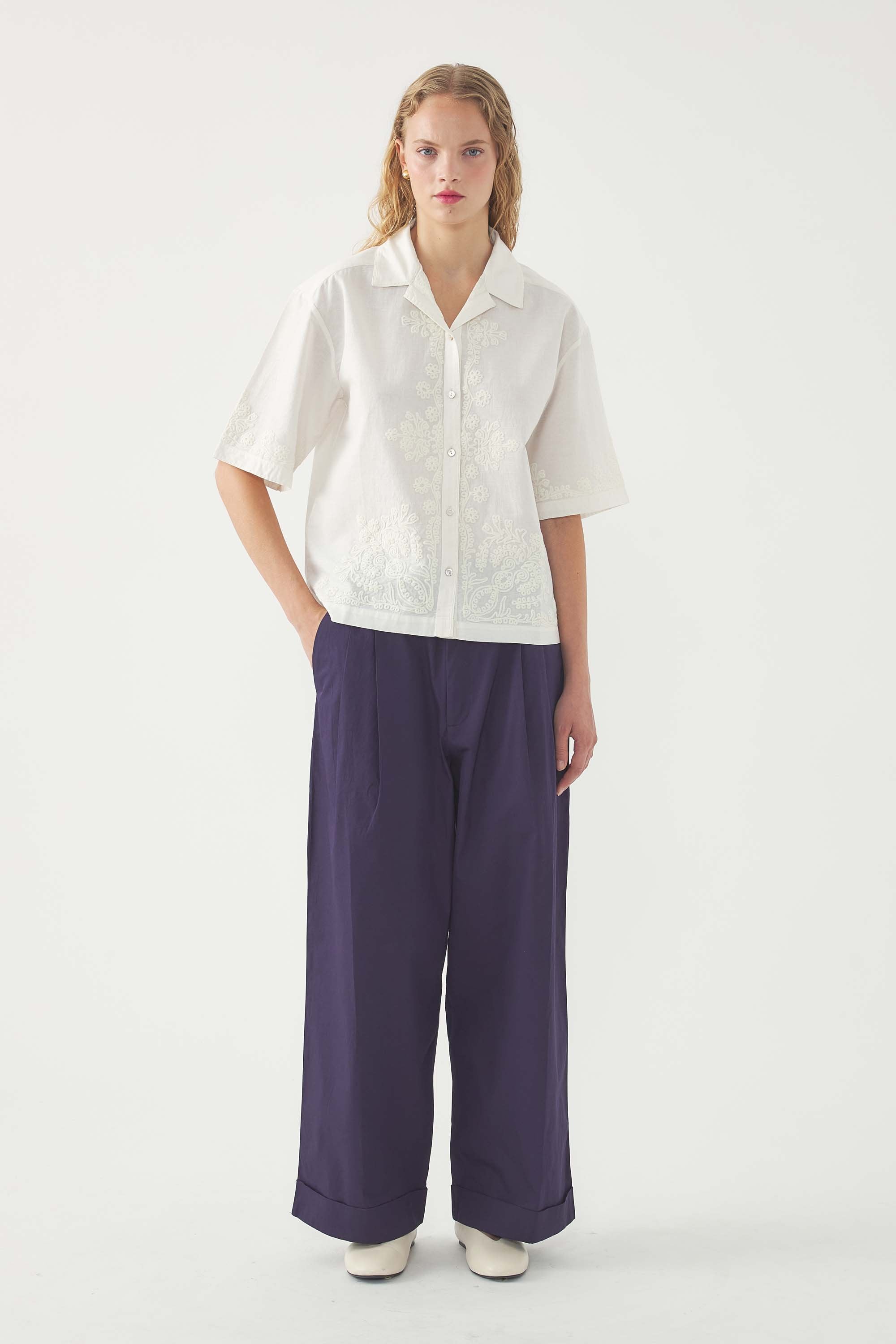 Camicia ricamata Adonis