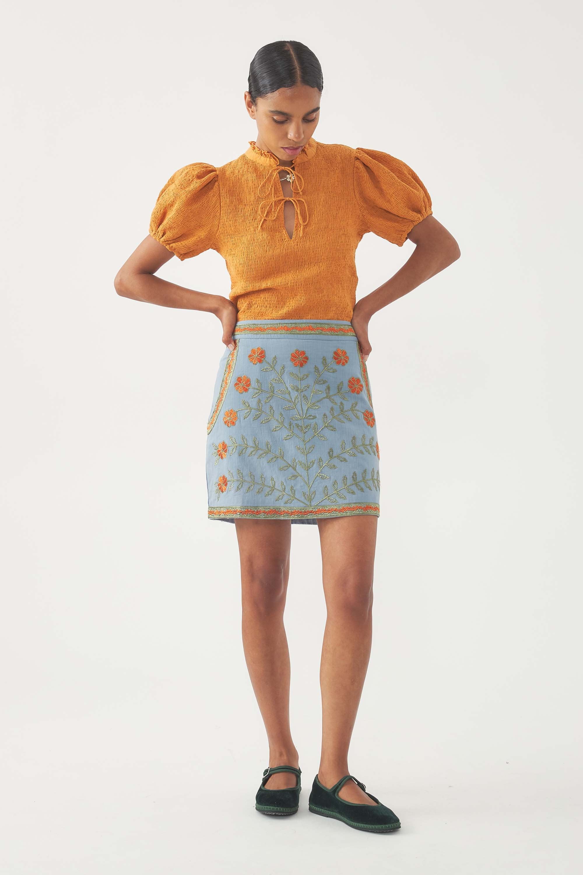 Blusa con smock Angelo