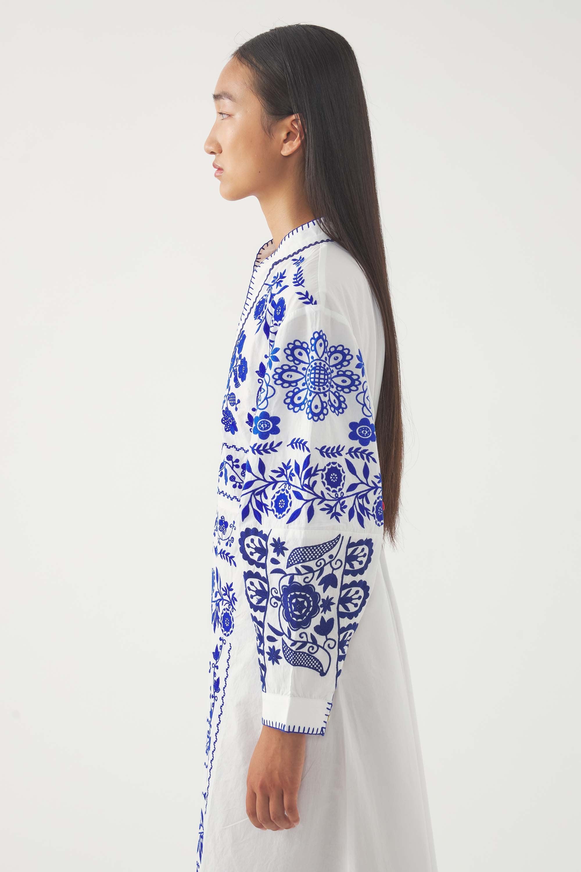 Langes besticktes Kleid Mamie