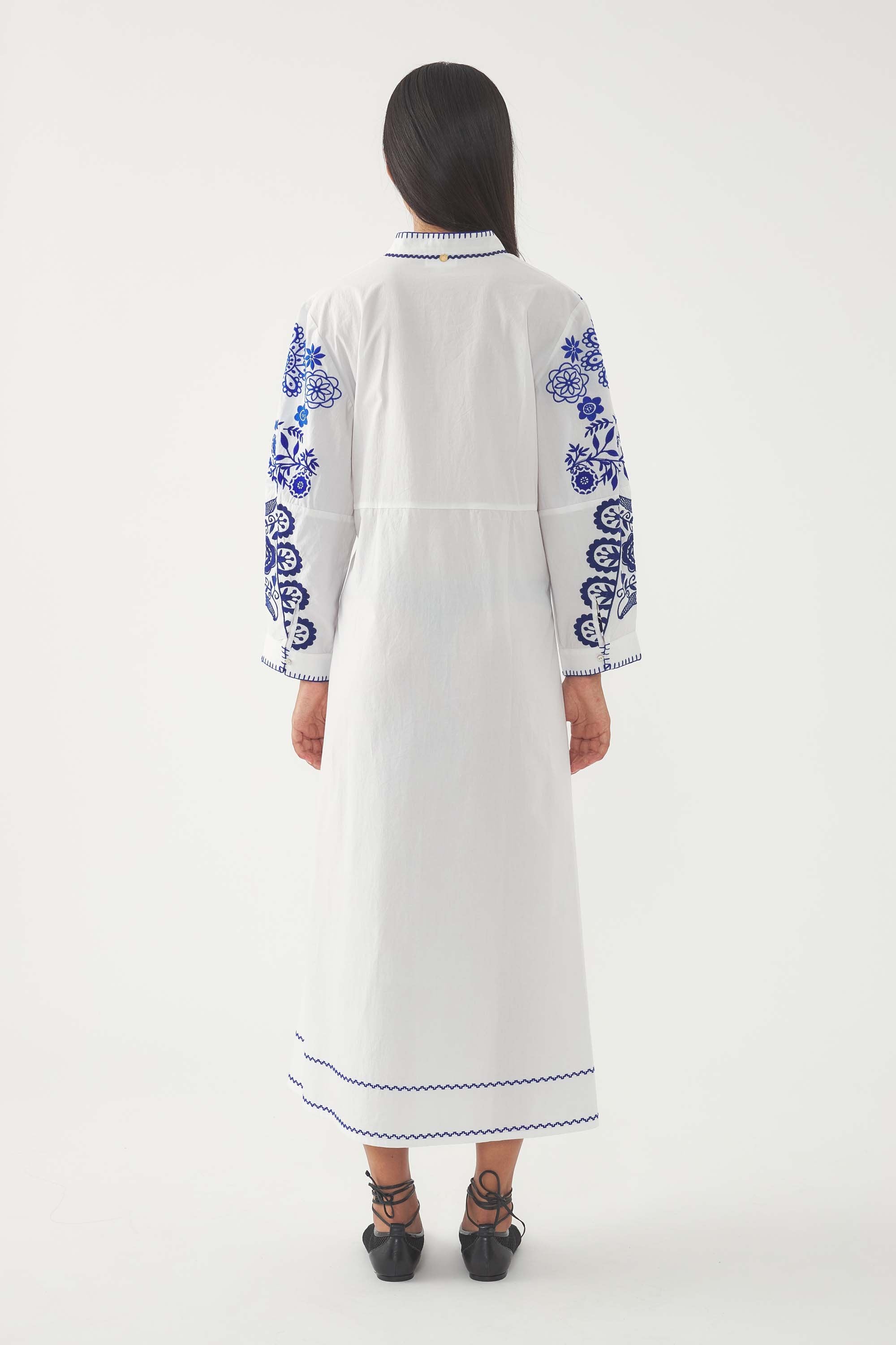 Langes besticktes Kleid Mamie