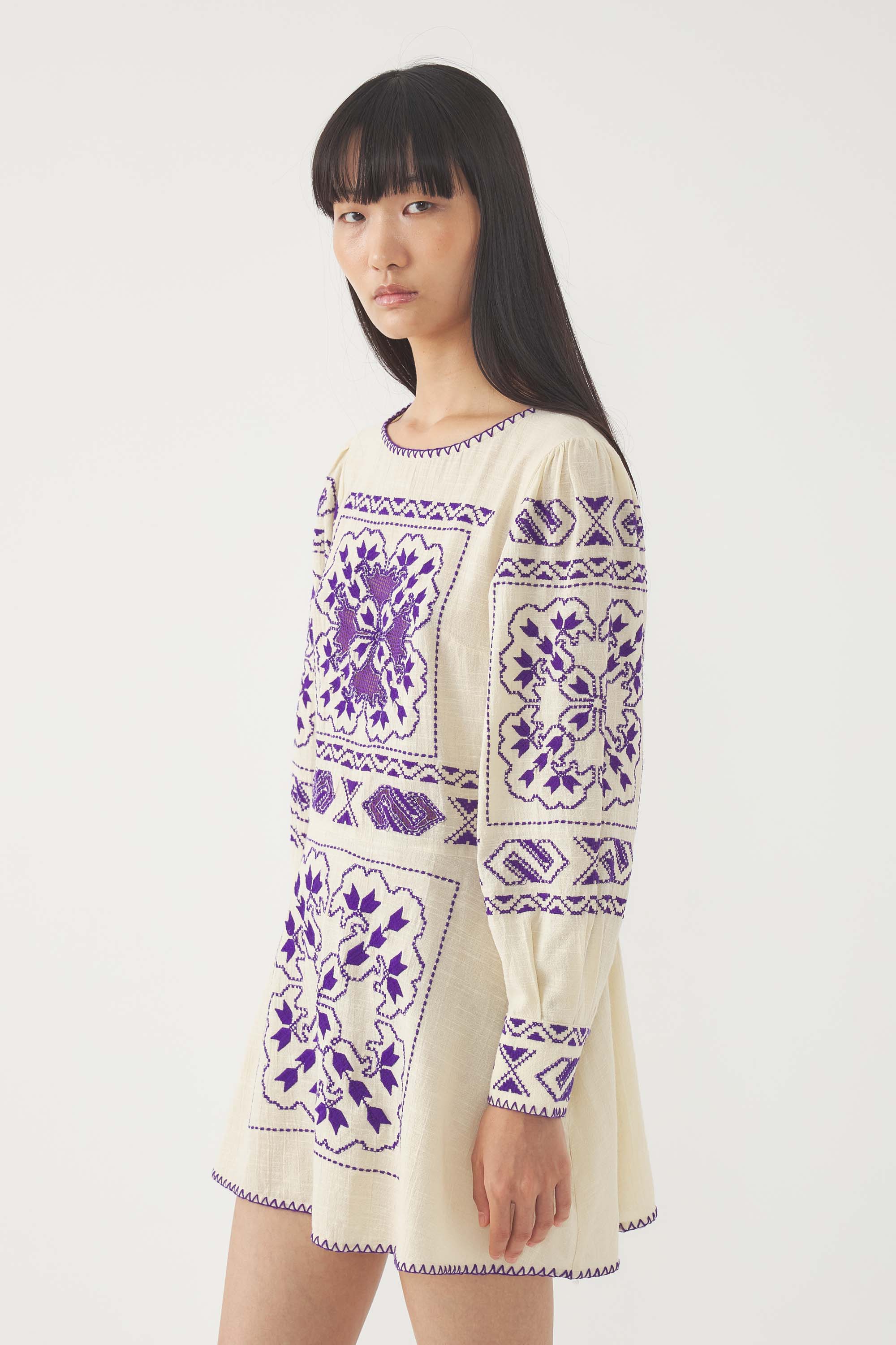 Langes besticktes Kleid Milos