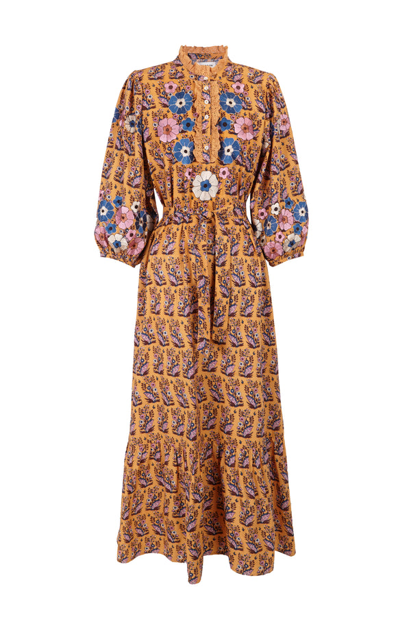 Embroidered long dress Amantine